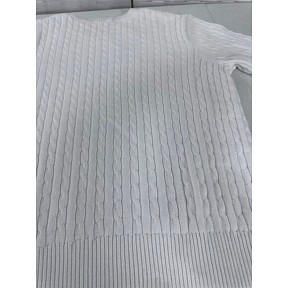 White Cable Knit Sweater, No Brand Tag, Size XL, Washed & Air Dried,Quiet Luxury - Picture 10 of 11